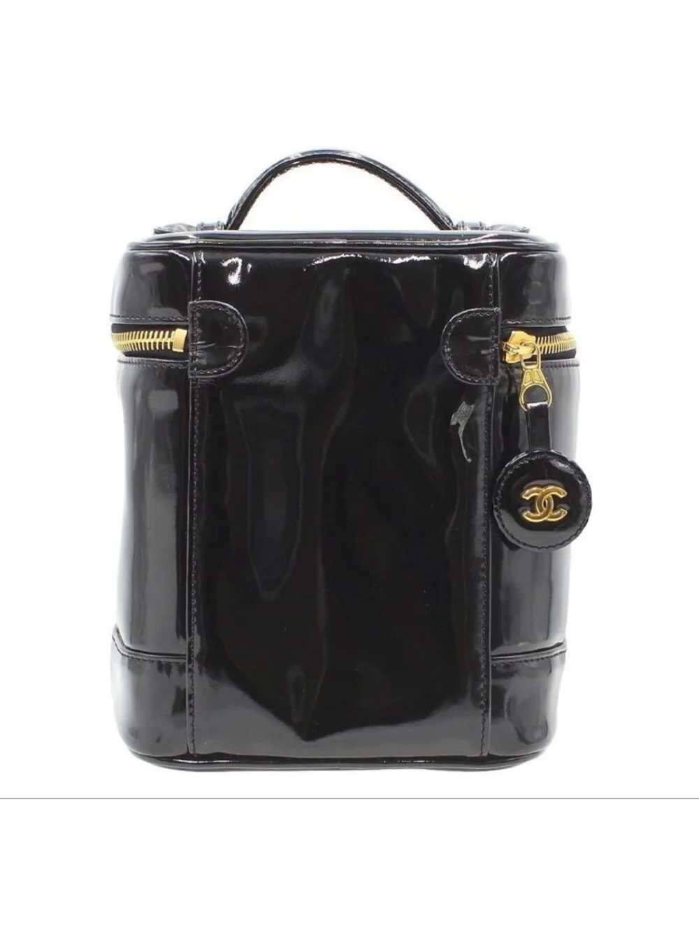 Chanel CC Logo Patent Leather Vanity